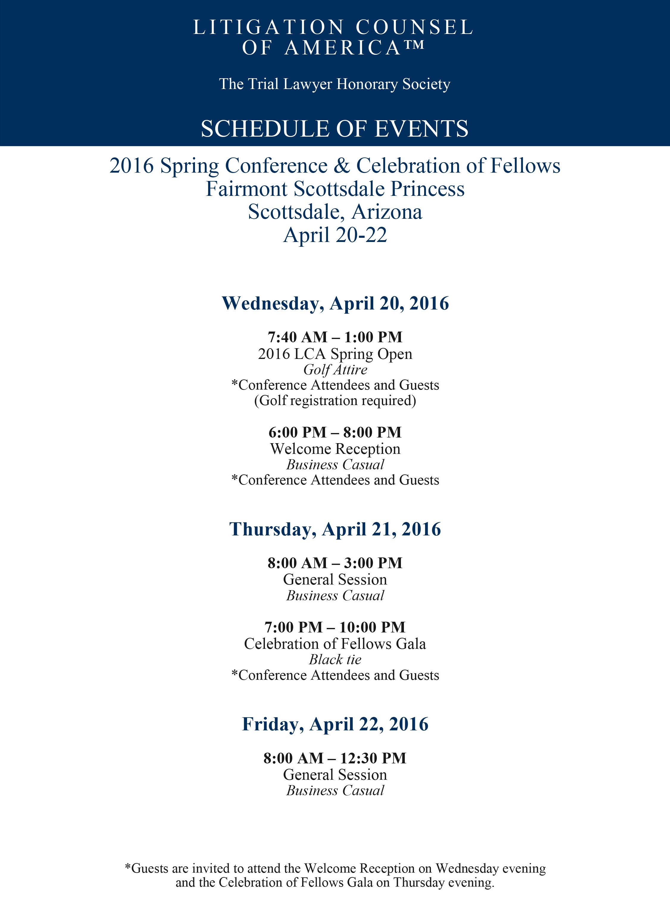 Initial Social Schedule of Events S 2016